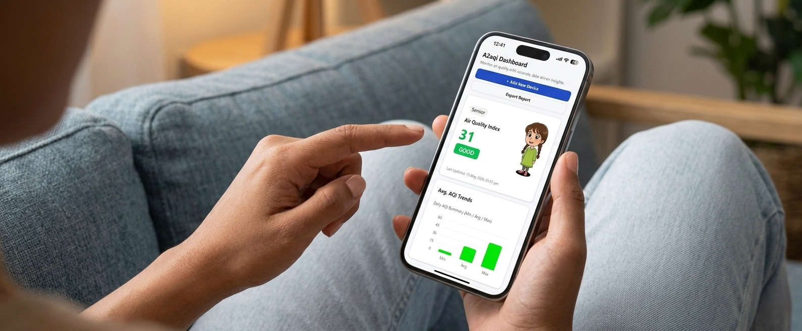 Connect your Handy Sensor Monitor to view real-time..